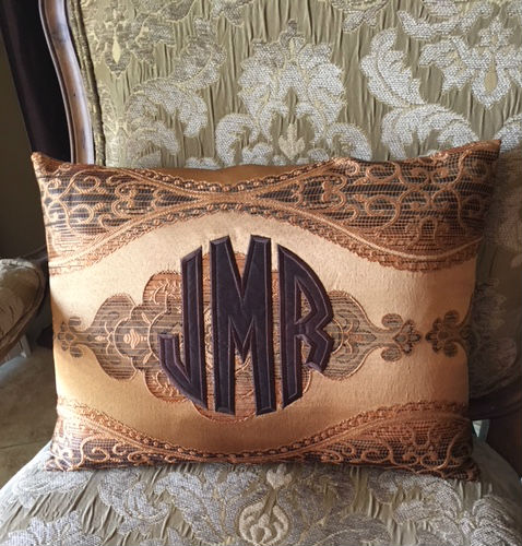 Circle Monogram Applique Pillow
